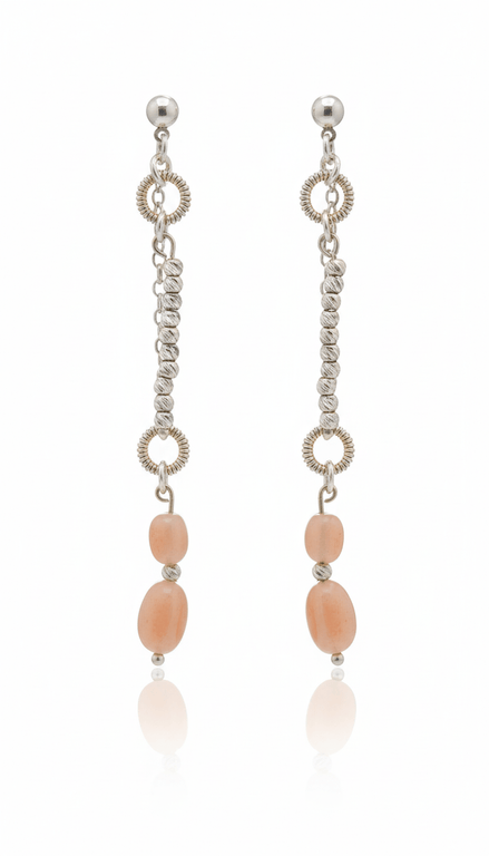 Cercei din argint 925 cu ametist, cristale ochi de pisică și aragonit - OK Lux. All rights reserved. - Earrings - 