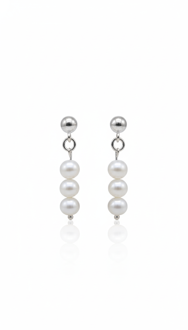Cercei din argint 925 cu perle de cultură tip A de 6 mm - OK Lux. All rights reserved. - Earrings - 