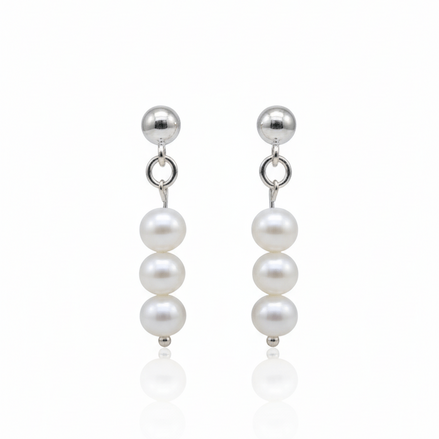Cercei din argint 925 cu perle de cultură tip A de 6 mm - OK Lux. All rights reserved. - Earrings - 