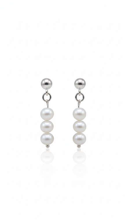 Cercei din argint 925 cu perle de cultură tip A de 6 mm - OK Lux. All rights reserved. - Earrings - 