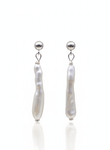 Cercei din argint 925 cu perle naturale Baroque de 4 cm - OK Lux. All rights reserved. - Earrings - 