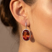 Cercei din argint 925 cu sultanit și zirconii - OK Lux. All rights reserved. - Earrings - 
