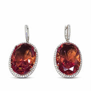 Cercei din argint 925 cu sultanit și zirconii - OK Lux. All rights reserved. - Earrings - 