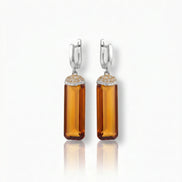 Cercei din argint 925 cu sultanit și zirconii - OK Lux. All rights reserved. - Earrings - 