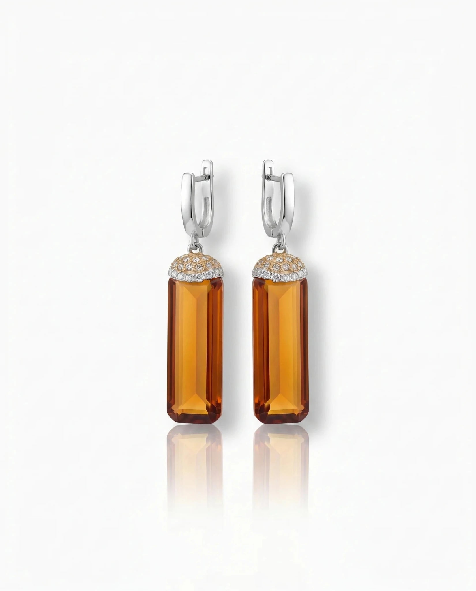 Cercei din argint 925 cu sultanit și zirconii - OK Lux. All rights reserved. - Earrings - 