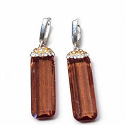 Cercei din argint 925 cu sultanit și zirconii - OK Lux. All rights reserved. - Earrings - 
