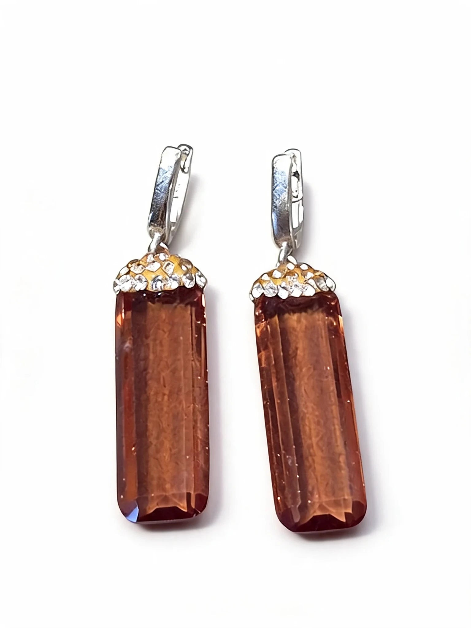 Cercei din argint 925 cu sultanit și zirconii - OK Lux. All rights reserved. - Earrings - 