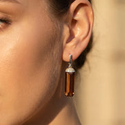 Cercei din argint 925 cu sultanit și zirconii - OK Lux. All rights reserved. - Earrings - 