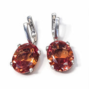 Cercei din argint 925 cu sultanit și zirconii - OK Lux. All rights reserved. - Earrings - 