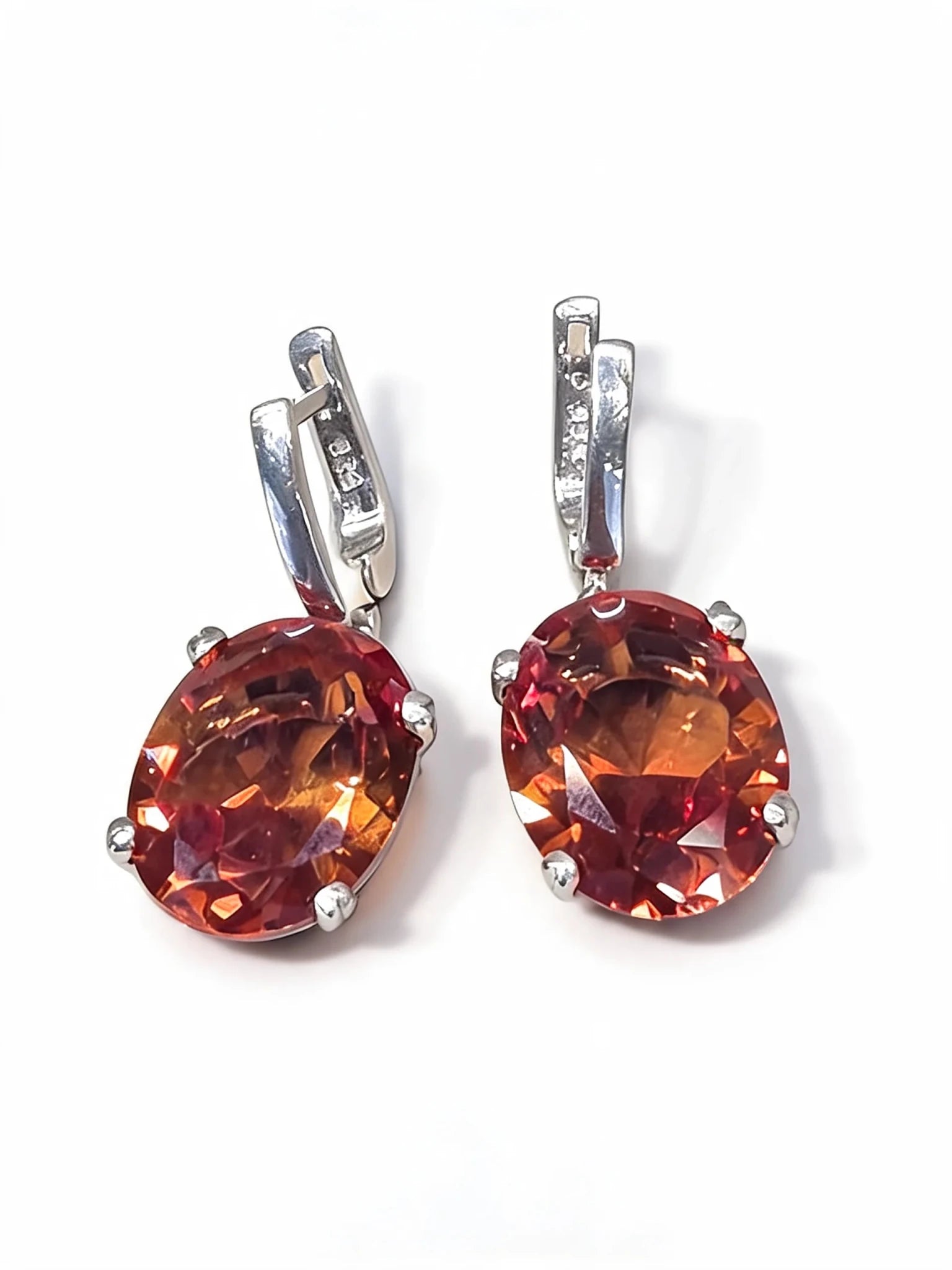 Cercei din argint 925 cu sultanit și zirconii - OK Lux. All rights reserved. - Earrings - 