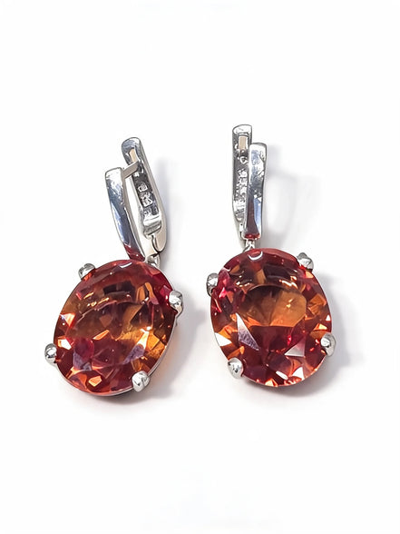 Cercei din argint 925 cu sultanit și zirconii - OK Lux. All rights reserved. - Earrings - 