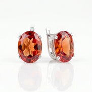 Cercei din argint 925 cu sultanit și zirconii - OK Lux. All rights reserved. - Earrings - 