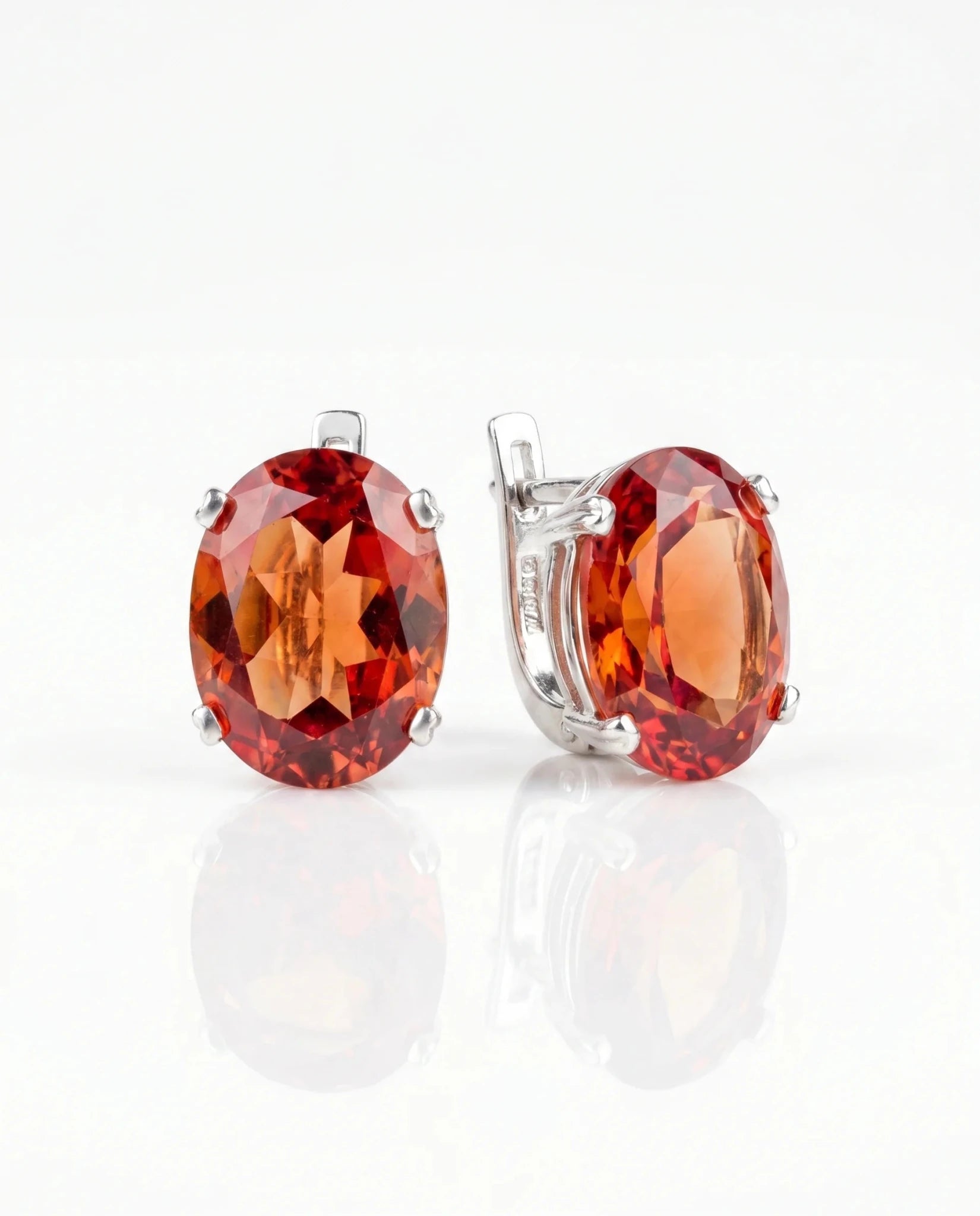 Cercei din argint 925 cu sultanit și zirconii - OK Lux. All rights reserved. - Earrings - 