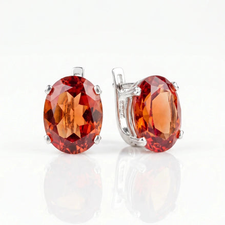 Cercei din argint 925 cu sultanit și zirconii - OK Lux. All rights reserved. - Earrings - 