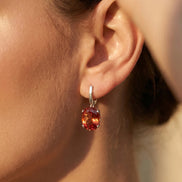 Cercei din argint 925 cu sultanit și zirconii - OK Lux. All rights reserved. - Earrings - 