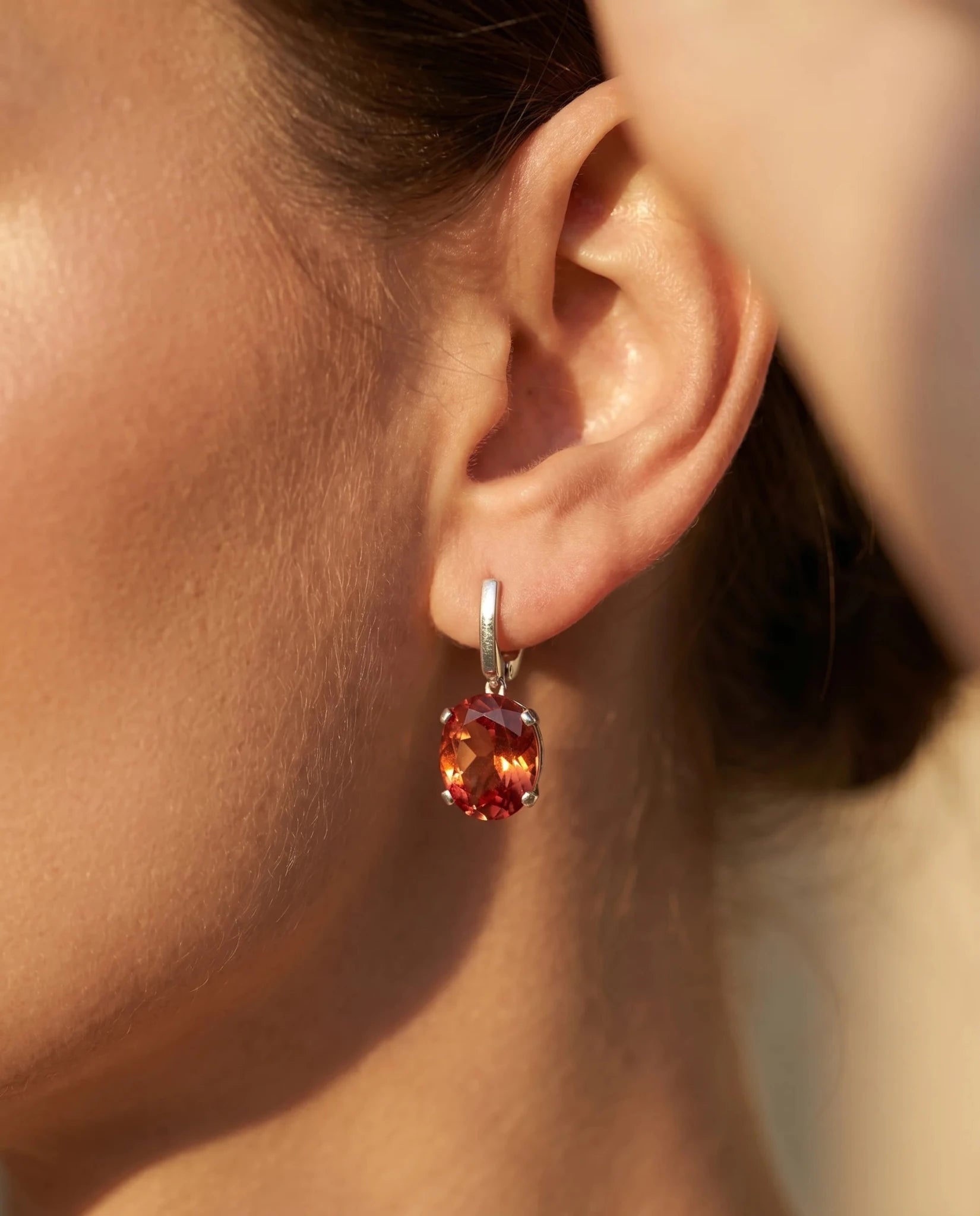 Cercei din argint 925 cu sultanit și zirconii - OK Lux. All rights reserved. - Earrings - 
