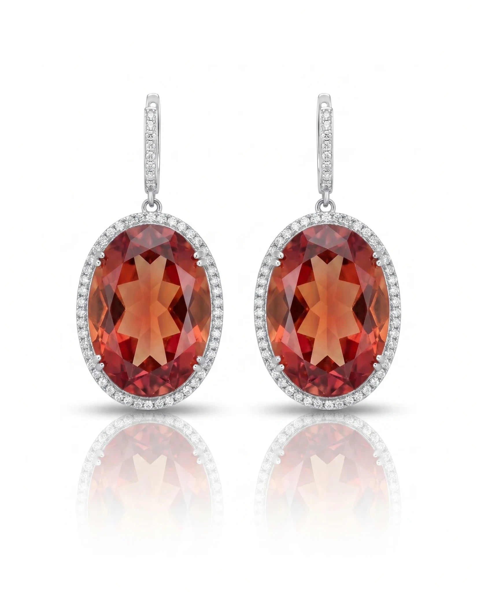 Cercei din argint 925 cu sultanit și zirconii - OK Lux. All rights reserved. - Earrings - 