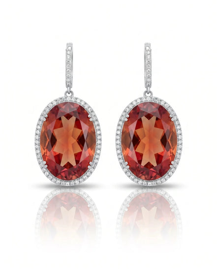 Cercei din argint 925 cu sultanit și zirconii - OK Lux. All rights reserved. - Earrings - 