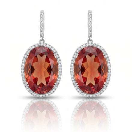 Cercei din argint 925 cu sultanit și zirconii - OK Lux. All rights reserved. - Earrings - 