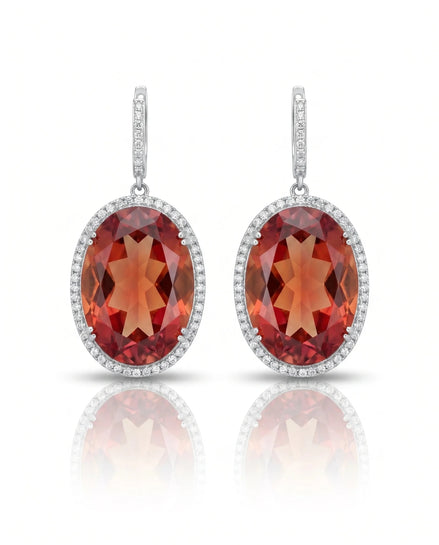 Cercei din argint 925 cu sultanit și zirconii - OK Lux. All rights reserved. - Earrings - 