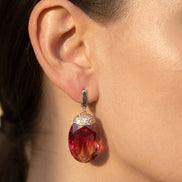 Cercei din argint 925 cu sultanit și zirconiu - OK Lux. All rights reserved. - Earrings - 