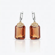 Cercei din argint 925 cu sultanit și zirconiu - OK Lux. All rights reserved. - Earrings - 