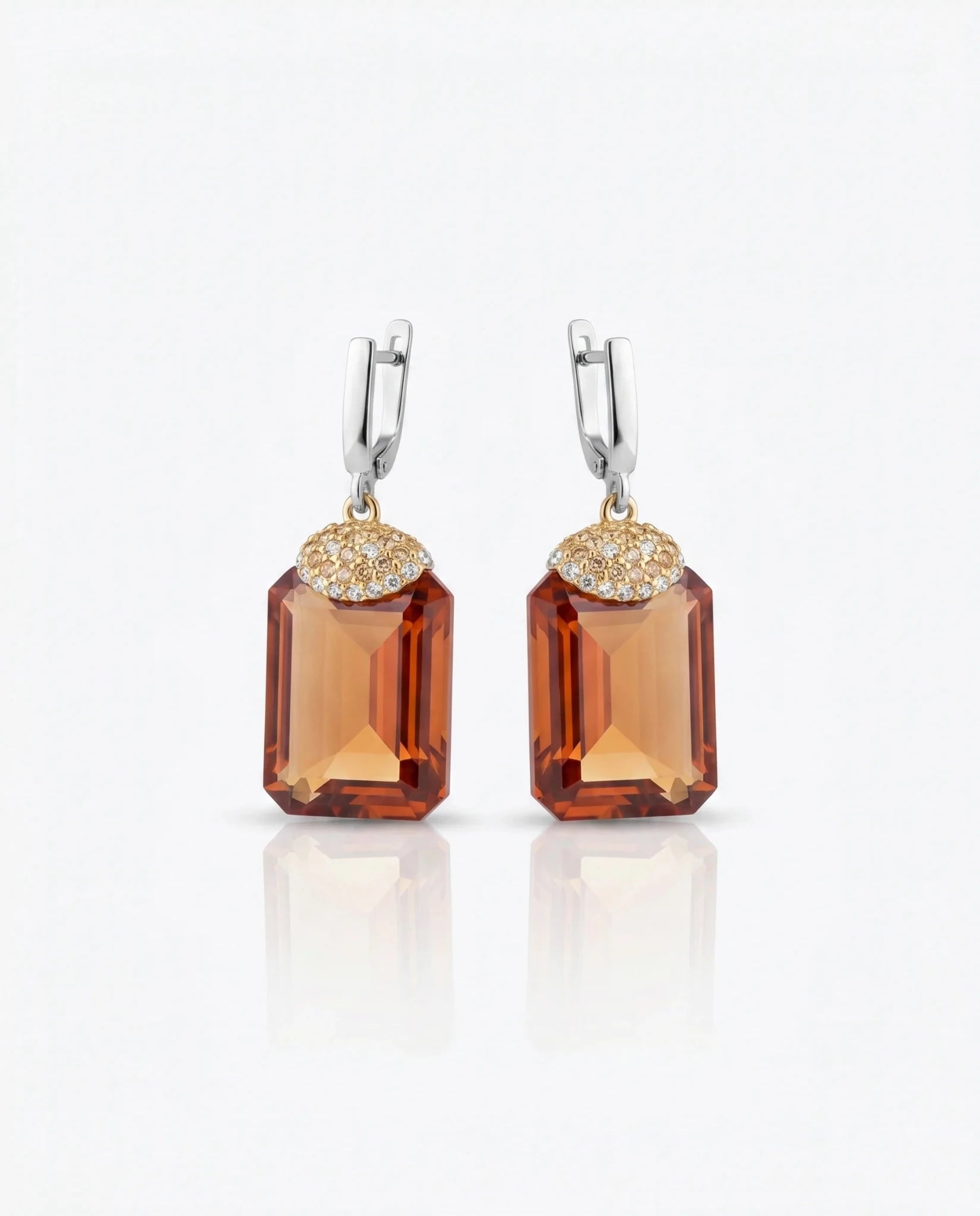 Cercei din argint 925 cu sultanit și zirconiu - OK Lux. All rights reserved. - Earrings - 