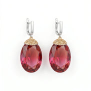 Cercei din argint 925 cu sultanit și zirconiu - OK Lux. All rights reserved. - Earrings - 
