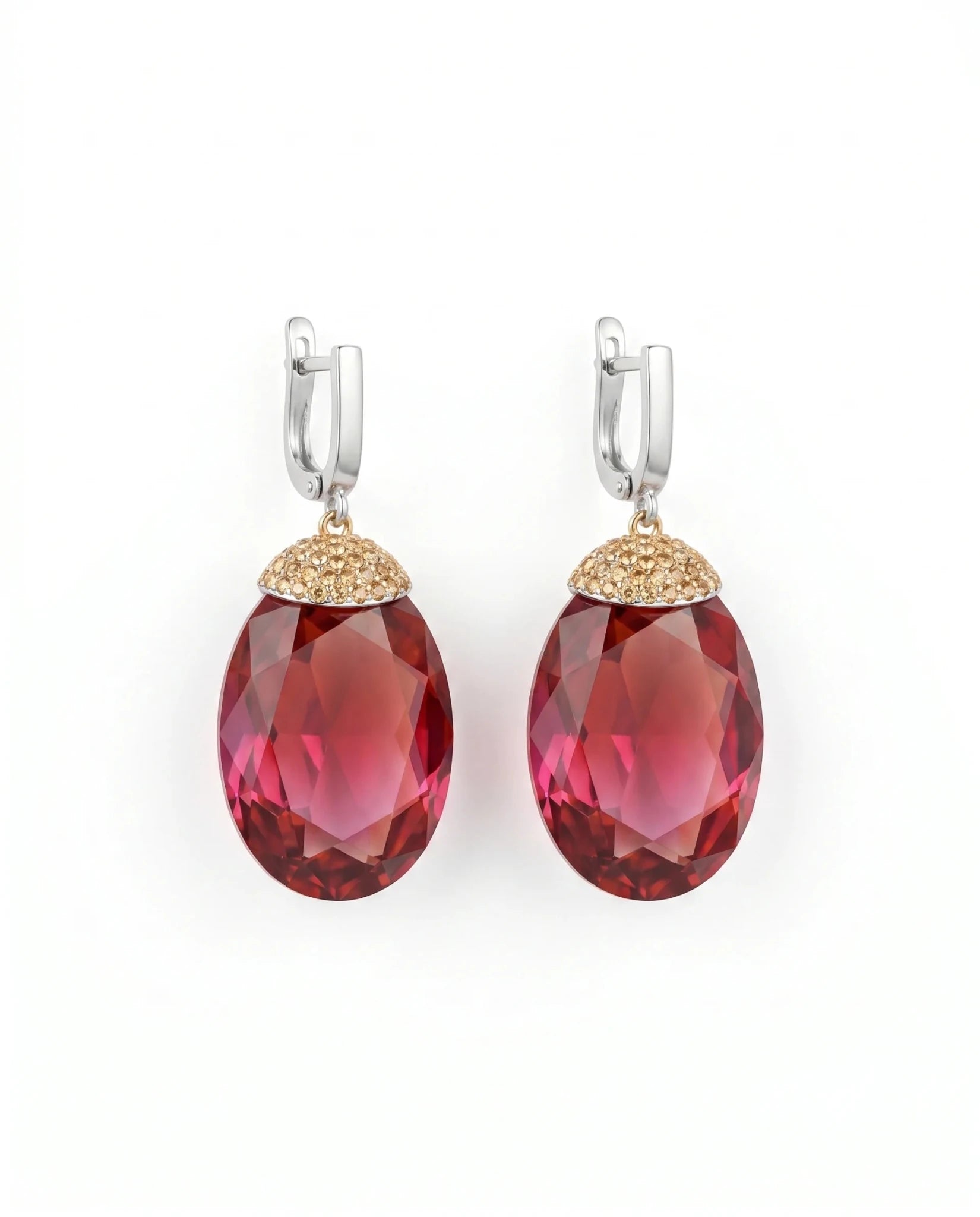 Cercei din argint 925 cu sultanit și zirconiu - OK Lux. All rights reserved. - Earrings - 