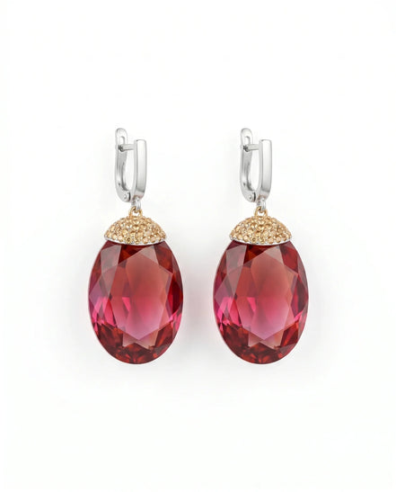 Cercei din argint 925 cu sultanit și zirconiu - OK Lux. All rights reserved. - Earrings - 