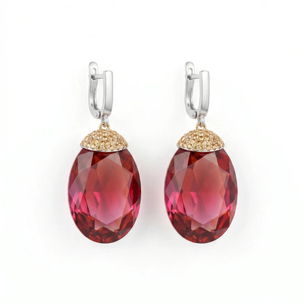 Cercei din argint 925 cu sultanit și zirconiu - OK Lux. All rights reserved. - Earrings - 