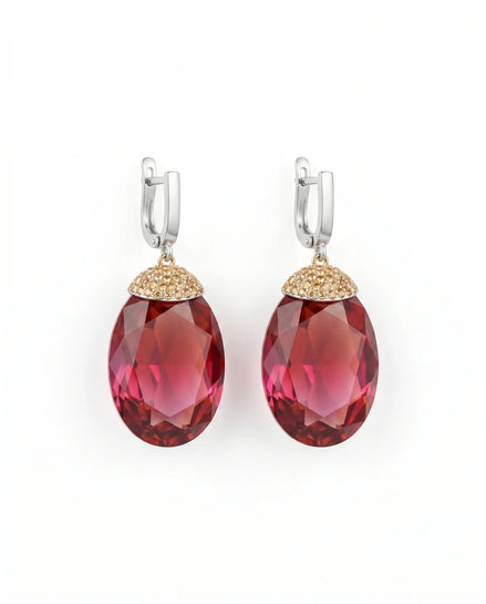 Cercei din argint 925 cu sultanit și zirconiu - OK Lux. All rights reserved. - Earrings - 