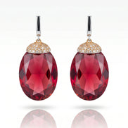 Cercei din argint 925 cu sultanit și zirconiu - OK Lux. All rights reserved. - Earrings - 