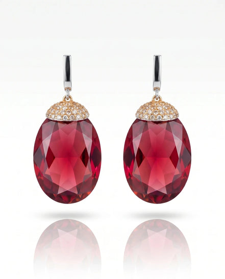 Cercei din argint 925 cu sultanit și zirconiu - OK Lux. All rights reserved. - Earrings - 