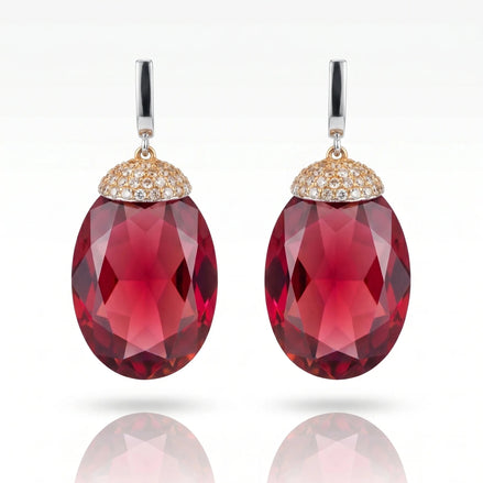 Cercei din argint 925 cu sultanit și zirconiu - OK Lux. All rights reserved. - Earrings - 