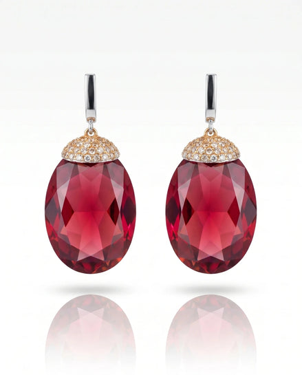 Cercei din argint 925 cu sultanit și zirconiu - OK Lux. All rights reserved. - Earrings - 