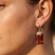 Cercei din argint 925 cu sultanit și zirconiu - OK Lux. All rights reserved. - Earrings - 