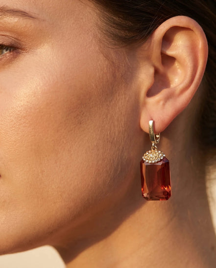 Cercei din argint 925 cu sultanit și zirconiu - OK Lux. All rights reserved. - Earrings - 