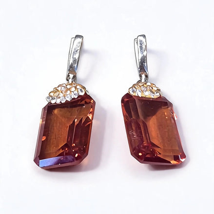 Cercei din argint 925 cu sultanit și zirconiu - OK Lux. All rights reserved. - Earrings - 