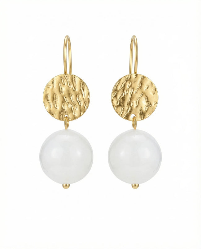 Cercei din cuart roz cu tortițe placate cu aur - OK Lux. All rights reserved. - Earrings - 