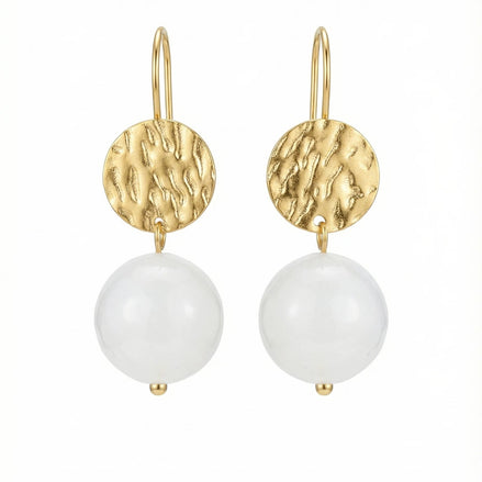 Cercei din cuart roz cu tortițe placate cu aur - OK Lux. All rights reserved. - Earrings - 