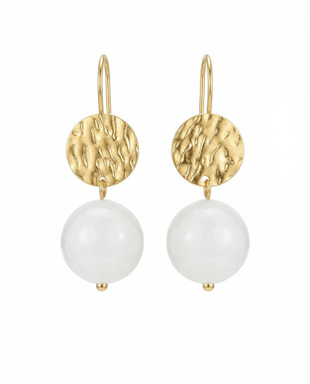 Cercei din cuart roz cu tortițe placate cu aur - OK Lux. All rights reserved. - Earrings - 