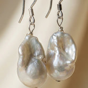 Cercei din perle Baroc cu tortițe din argint - OK Lux. All rights reserved. - Earrings - 