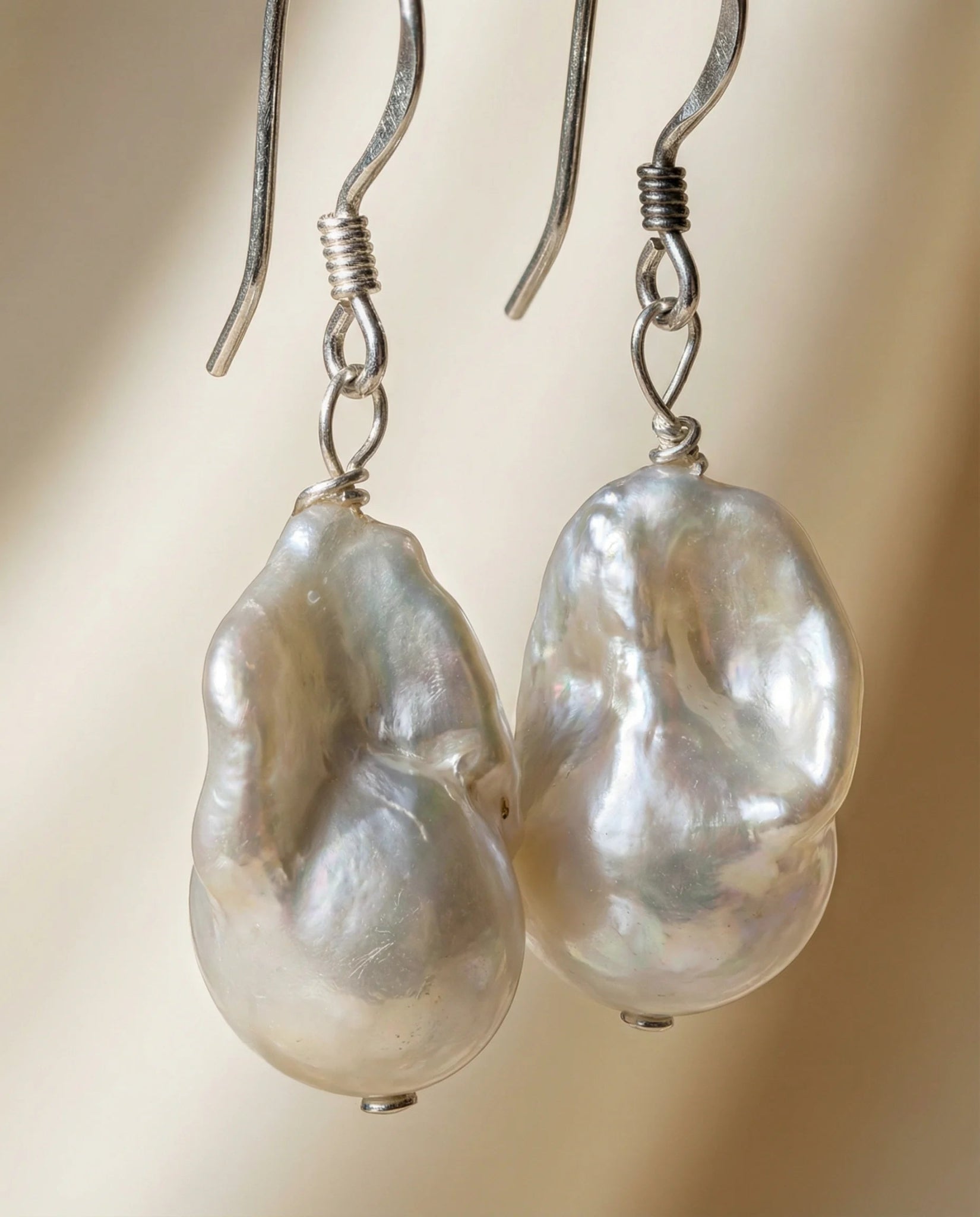 Cercei din perle Baroc cu tortițe din argint - OK Lux. All rights reserved. - Earrings - 