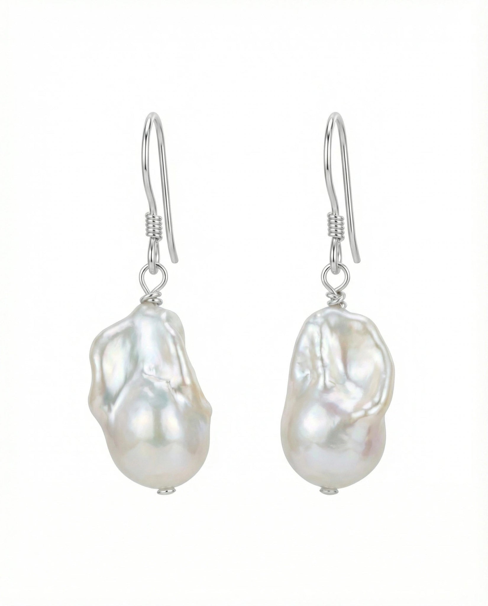 Cercei din perle Baroc cu tortițe din argint - OK Lux. All rights reserved. - Earrings - 