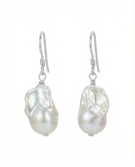 Cercei din perle Baroc cu tortițe din argint - OK Lux. All rights reserved. - Earrings - 