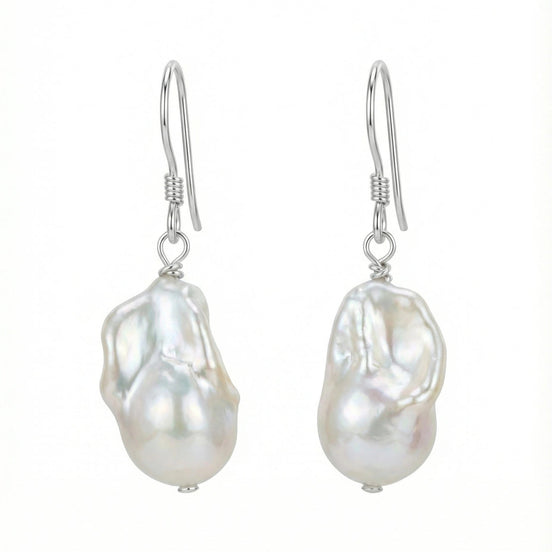 Cercei din perle Baroc cu tortițe din argint - OK Lux. All rights reserved. - Earrings - 