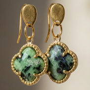 Cercei din zoisit cu tortite din oțel inoxidabil - OK Lux. All rights reserved. - Earrings - 
