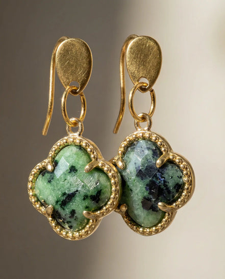 Cercei din zoisit cu tortite din oțel inoxidabil - OK Lux. All rights reserved. - Earrings - 