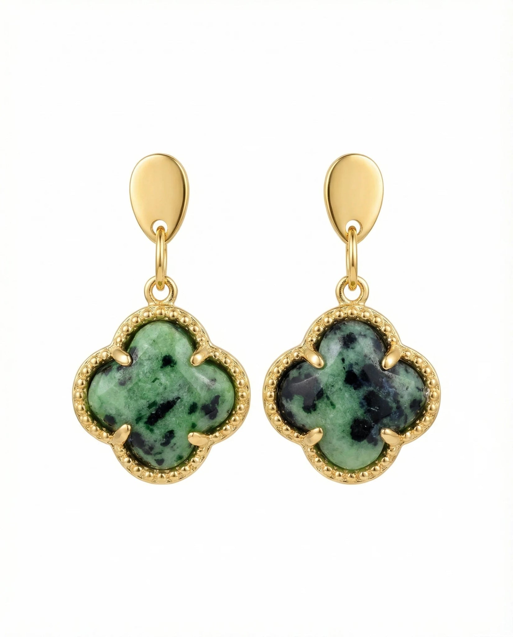 Cercei din zoisit cu tortite din oțel inoxidabil - OK Lux. All rights reserved. - Earrings - 